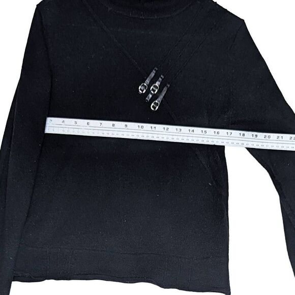 Carducci Blouse Knit Turtle Neck Long Sleeve Pullover Sweater Black Size Large - Picture 4 of 9